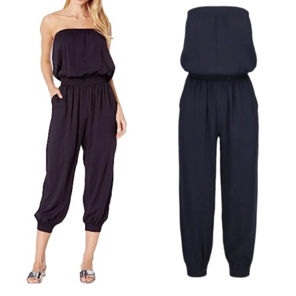 Women's Black Strapless Jumpsuit